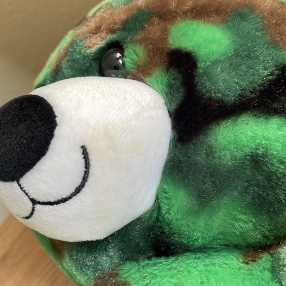 Build A Bear Workshop Camo Plush Military Army Green Teaddy Bear 17” Tall - Picture 6 of 7